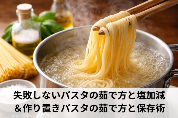 失敗しないパスタの茹で方と塩加減&作り置きパスタの茹で方と保存術