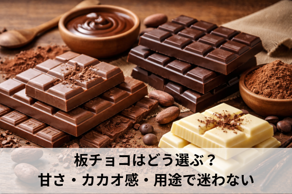 板チョコはどう選ぶ？甘さ・カカオ感・用途で迷わない