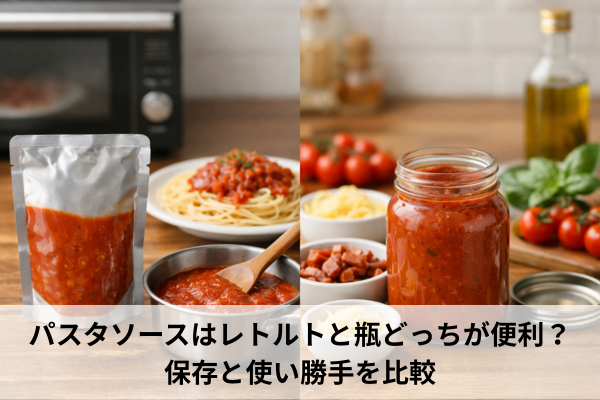 パスタソースはレトルトと瓶どっちが便利？保存と使い勝手を比較