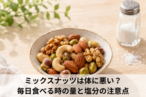 ミックスナッツは体に悪い？毎日食べる時の量と塩分の注意点