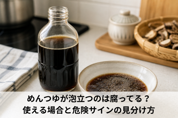 めんつゆが泡立つのは腐ってる？使える場合と危険サインの見分け方