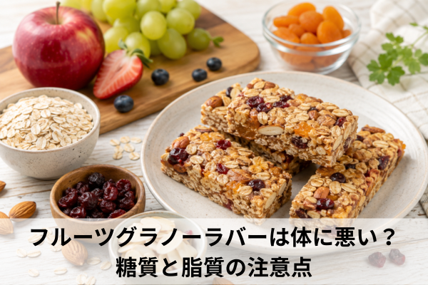 フルーツグラノーラバーは体に悪い？糖質と脂質の注意点